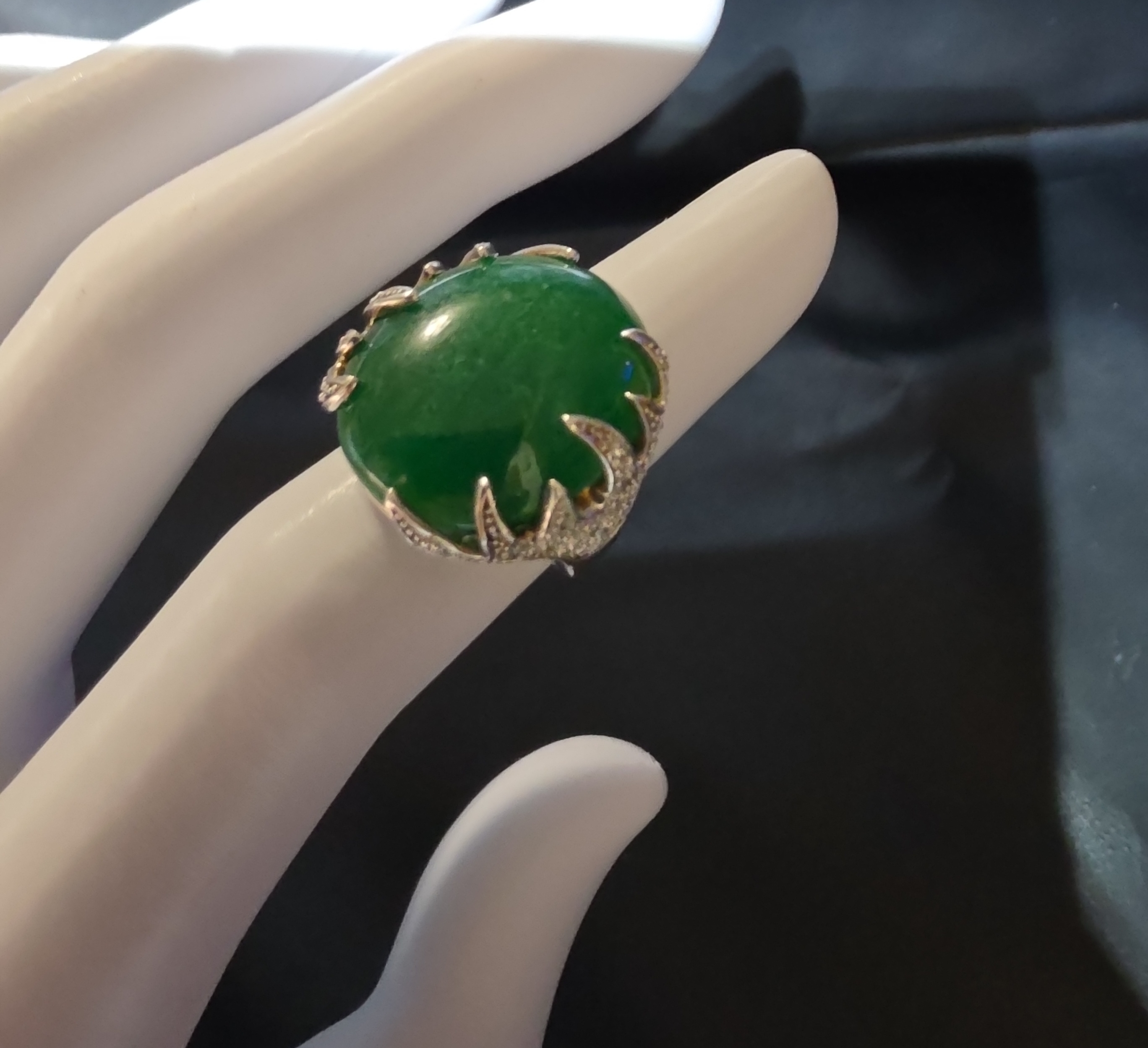 Brutalist 925 Chrysoprase Ring
